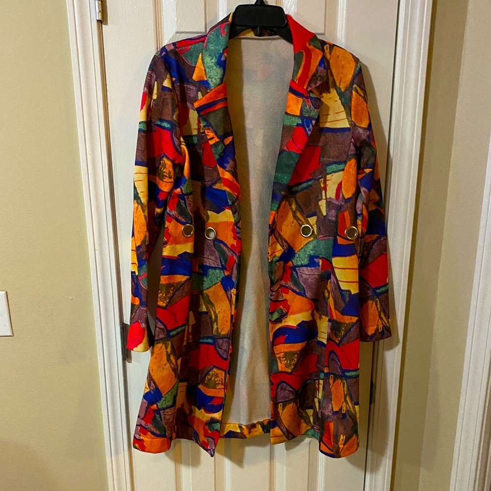 🔥🔥Beautiful 🤩 Large women’s multicolor blazer🔥❤️ excellent condition